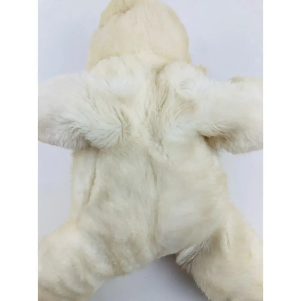 White SOFT Floppy BEAR APPLAUSE KOREA 80s Ecru Cream Chopped Nut Shells Belly La
